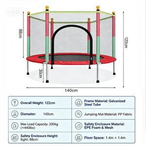 Trampolín Redondo para Interiores, Tapete <span class=keywords><strong>de</strong></span> Tela Elástica <span class=keywords><strong>de</strong></span> Polipropileno para Brincar, Negro, 10 pies, 16 pies - Product Image 5