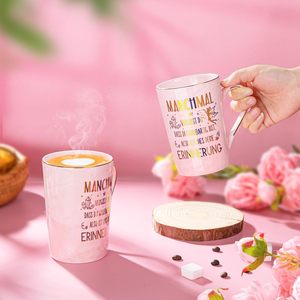 Inspirador 'You Are Great' 400 ml <span class=keywords><strong>Taza</strong></span> de cerámica de mármol rosa Tapa con estampado dorado Tarjeta de felicitación Cuchara Caja de regalo para cumpleaños de mujer - Product Image 5