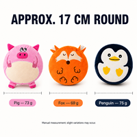 Jouet pour chien en peluche ronde de 17 cm avec grand disque couineur