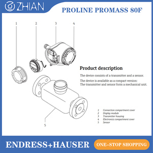 Medidor de Flujo Másico Coriolis Endress+Hauser E+H Promass 80F Nuevo y Original, Disponible Ahora, Transmisor Integrado o Separado - Product Image 4