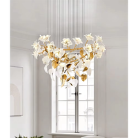Lustres de luxe design pour table à manger, en verre de Murano, motif floral, laiton, luminaires suspendus pour cuisine et restaurant