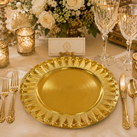 Assiettes de présentation de luxe en PP pigmenté, durables, motif flocon de neige or et argent personnalisé, pour mariages, hôtels et fêtes - Vente en gros 2026