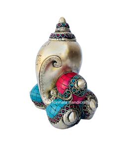 งานฝีมือนิรมลา รูปปั้นพระพิฆเนศทองเหลือง พระพุทธรูปแกนปัตตี ของตกแต่งบ้านและวัด รูปปั้นพระกษัณฐ์ พระสังขะ งานแฮนด์เมดจากราชสถาน - Product Image 2