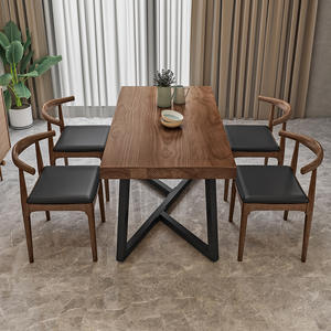 Set Robusto con Tavolo da Pranzo e Sedie in Tronco <span class=keywords><strong>di</strong></span> <span class=keywords><strong>Legno</strong></span> Massello Tavolo a Lastra Grande per Arredamento Casa e Ristorante - Product Image 2