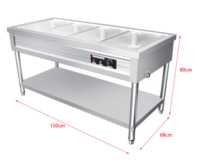 RTK Acier Inoxydable 201/304 Sur Pied, Cuisine Professionnelle de Restaurant, Contrôle de Température Électrique, Chauffe-Plats Présentoir 4 Bacs