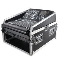 Flight case DJ 13U personnalisé, classique, durable, grande capacité, avec combo rack 6U et étagère pour ordinateur portable, étanche et antichoc en aluminium