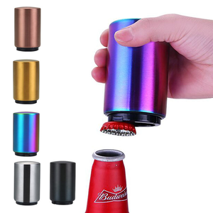 Portable Magnetic Automatic Beer <b>Bottle</b> Opener Bar Accessories Decor Stainless Steel Wine Can Openers With <b>Brushed</b> Metal - Product Image 1