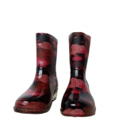 Belle cheville imperméable et à l'extérieur antidérapant jardin PVC bottes de pluie pour les femmes