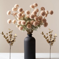 Bouquet décoratif de 5 pissenlits artificiels en soie pour aménagement de scène intérieure, accessoires de photographie de mariage en extérieur