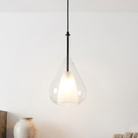 Lustres et lampes suspendues en verre d'Europe du Nord, lampe dorée à LED, lustre moderne