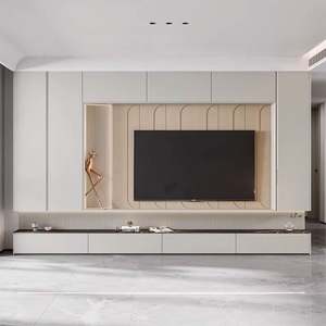 Meuble TV moderne minimaliste, support en bois élégant pour la maison, appartement, ferme, panneau en pin, fonctionnel pour tout décor de salon - Product Image 1