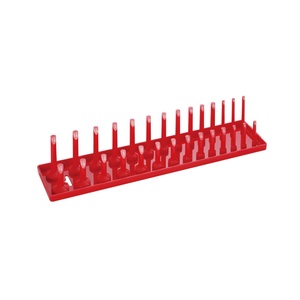 Plateau à douilles métriques en ABS rouge de qualité supérieure, durable, à double canal, organiseur pour douilles profondes et peu profondes, pour atelier, garage - Product Image 1