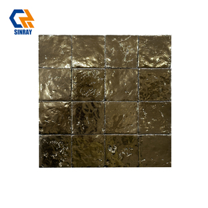 Azulejos de Porcelana Brillante de 100x100mm de Grosor, con Bordes Metálicos, Diseño Moderno <span class=keywords><strong>para</strong></span> Apartamentos, Baños y Cocinas, Antideslizantes - Product Image 3