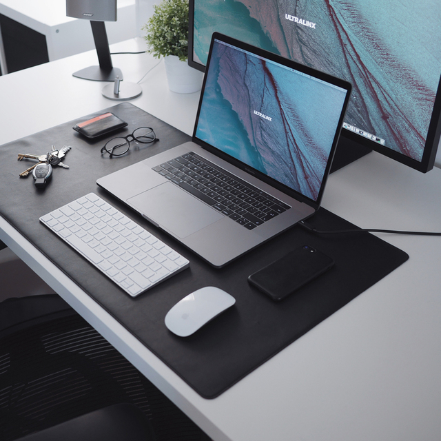 HC-PVCMP004-D OEM Service Large PU Leather Desk Mat Mousepads XXL Leather Cork for Office Use