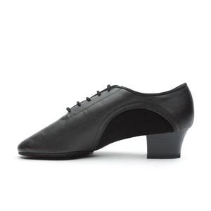 Oem & Odm Zapatos de baile latino profesionales <span class=keywords><strong>para</strong></span> hombres Cuero LOGO personalizado <span class=keywords><strong>Bachata</strong></span> Dancing 4 Heel Black Men's Ballroom Dance Shoe BD - Product Image 1