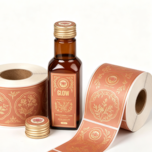 Etiquetas Adhesivas de Vinilo Impermeables Personalizadas con Logotipo para Frascos de Vidrio de 3ml, 5ml y 10ml para Suero de Péptidos - Product Image 1