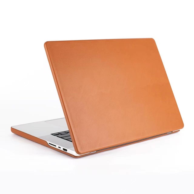 Customizable Logo Full Grain Genuine Leather PU Hard Shell Stylish Protective Laptop Bag for Apple MacBook Pro 16 Computer Case