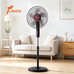<span class=keywords><strong>Ventilateur</strong></span> sur pied oscillant silencieux avec base robuste, <span class=keywords><strong>ventilateur</strong></span> sur pied noir et rouge pour cuisine, appartement, location - Product Image 1