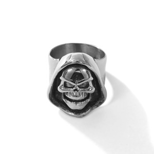 도매 공장 프로모션 펑크 개인화 된 죽음 해골 반지 조수 남자 스테인레스 스틸 손가락 반지 남자의 반지 - Product Image 5