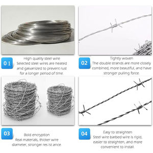 500 м 1,6-3,2 мм 2 пряди Противоугонная оцинкованная колючая проволока из ПВХ - Product Image 3