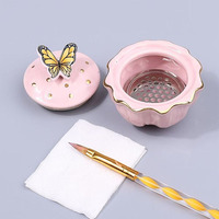 Outil de nail art : Gobelet en verre cristal, Nettoyant pour pinceaux à ongles, Gobelet Dappen pour poudre et liquide pour ongles en acrylique