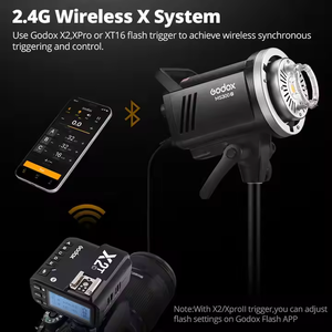 Flash de studio photo <span class=keywords><strong>Godox</strong></span> MS200V <span class=keywords><strong>200W</strong></span> 2.4G avec récepteur sans fil intégré, monture Bowens, léger et en métal - Product Image 4