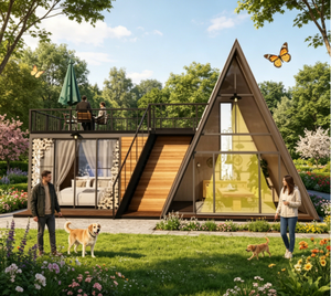 Casas Contenedor Portátiles Prefabricadas de 20 y 40 Pies para Resorts, Oficinas Modulares Turísticas Costeras, Hogares, Salas de Estar, Cabañas Móviles Impermeables para Exteriores - Product Image 1