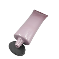 Tube cosmétique 300 ml en plastique, tube souple avec bouchon à clapet 50 mm, gris-violet, impression de logo personnalisée, pour lotion corporelle, crème, shampoing, fabrication en usine