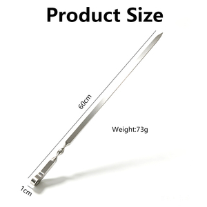 Accessori Premium per Barbecue, Spiedini in Metallo per Grigliare, Spiedini per Kebab in Acciaio Inox con Punta e Manico per Campeggio all'Aperto - Product Image 2