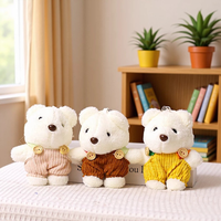 En gros, Porte-clés pendentif ours en peluche mignon, doux, style salopette, OEM, mascotte, jouet animal en peluche pour cadeau