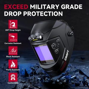 ARCCAPTAIN Casque <span class=keywords><strong>de</strong></span> soudage à assombrissement automatique True Color avec lumière, alimenté par énergie solaire, large plage <span class=keywords><strong>de</strong></span> teinte - Product Image 5