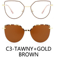 Lunettes de soleil polarisées à clip magnétique œil de chat en TAC, monture optique en acier inoxydable pour femmes, personnalisables OEM