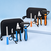 Kit de toilettage pour chats et chiens avec coupe-ongles en plastique, peigne démêlant, lime à ongles et outils de nettoyage pour l'entretien des poils d'animaux