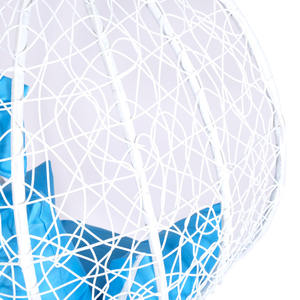 आधुनिक शैली धातु रॉकिंग रतन स्विंग चेयर के साथ आंगन के लिए बाहरी अवकाश के लिए कुशन गार्डन बेंच के साथ - Product Image 5