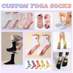 Free Design LOGO Pilates Grip Chaussettes Femmes Yoga Barre Anti Slip Gym Indoor Sport Chaussettes - Product Image 3