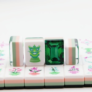 Tuiles de <span class=keywords><strong>Mahjong</strong></span> américaines de qualité supérieure avec dos émeraude <span class=keywords><strong>en</strong></span> acrylique pour les soirées de jeu <span class=keywords><strong>en</strong></span> famille et pour les enfants, écologiques - Product Image 5