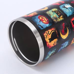 Gobelet isotherme en acier inoxydable de 40 oz avec poignée et paille rabattable, anti-fuite, pour le camping et les voyages, style américain - Product Image 3