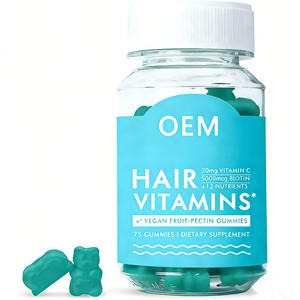 Etiqueta privada Vegano Apoyo Cabello saludable Suplemento para la piel y las uñas Vitaminas orgánicas y minerales Crecimiento del cabello Gomitas de biotina - Product Image 1