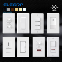 ELEGRP Interrupteur mural électrique AC Interrupteur rotatif à gradation Interrupteur tactile Détecteur de mouvement Interrupteur intelligent Tuya Wifi Maison intelligente
