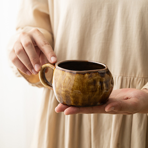 Tazza da Caffè in Ceramica Grezza Vintage Lelyi, Mug in Stile Giapponese, Tazza Creativa e Personalizzata per il Tè del Pomeriggio - Product Image 1