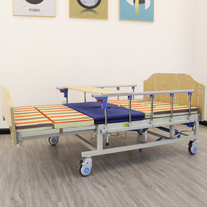 Cama de Hospital Manual 200x90x50cm con Estructura de Acero y Cabecera de Madera para Cuidado de Ancianos en el Hogar - Product Image 2