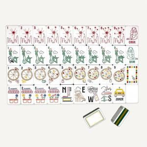 <span class=keywords><strong>Jeu</strong></span> de Mahjong Américain Thème Urbain en Acrylique <span class=keywords><strong>Blanc</strong></span> – New York, Londres, Ski, Plage, Golf – Idéal pour Soirées Familiales, Collection Maison et Cadeau - Product Image 3