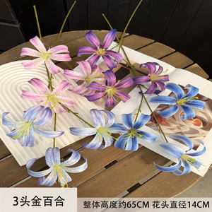 Flor de Lirio Artificial Jinxi, Tallo Único, Flor de Seda, Decoración para Bodas - Product Image 5
