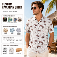Chemise Hawaïenne Personnalisée de Haute Qualité pour Homme, Col Boutonné, Simple Boutonnage, Manches Courtes, Anti-Plis, Séchage Rapide, Idéale pour l'Été