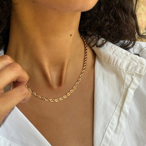Collier chaîne corde en acier inoxydable à la mode de 6mm sans rétention de couleur <span class=keywords><strong>16</strong></span> pouces à 30 pouces véritable collier en or PVD 18 carats pour femme - Product Image 6