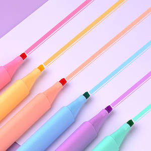 Marcador Resaltador Prominente, Color Macaron, Punta Triangular de Una Sola Cabeza, Multicolor, Punta Suave, para Planificación - Product Image 1