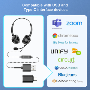 Ong mới Tai nghe điện thoại văn phòng tiếng ồn hủy bỏ tai nghe với microphone trung tâm cuộc gọi Tai nghe với nút tắt tiếng - Product Image 3