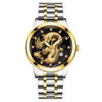 Montre-bracelet à quartz M1030 pour homme, nouveau design créatif de dragon, bracelet en acier, style décontracté et sportif, luxe masculin
