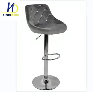 Tabouret de Bar à base de métal, chaise haute pivotante de luxe, populaire et confortable, recouvert de velours