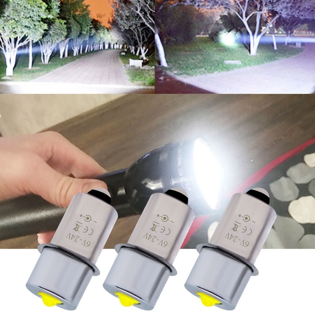 P13.5S E10 BA9S 3W 3V-24V High-Power LED Flashlight Replacement Bulb for Garden Use